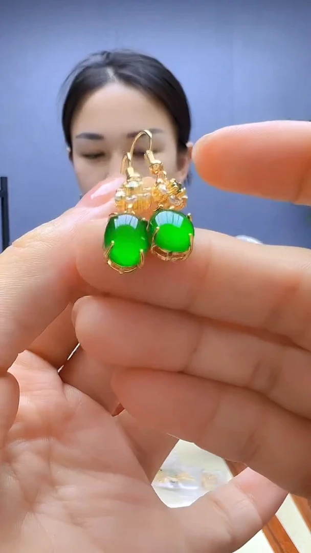 静柏甄选diy严选太阳花小蛋面耳钩