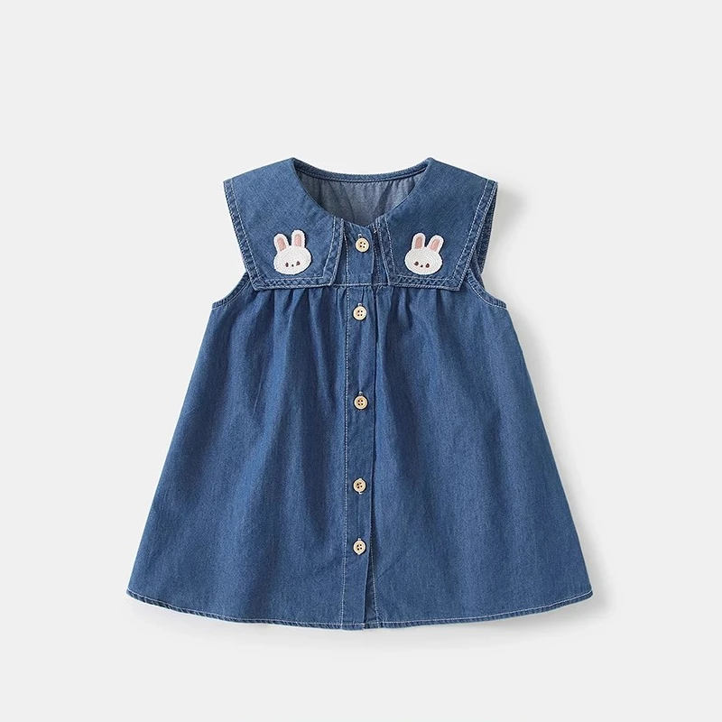 6Y180女童连衣裙夏装新款洋气儿童公主裙女孩宝宝牛仔背心裙夏季