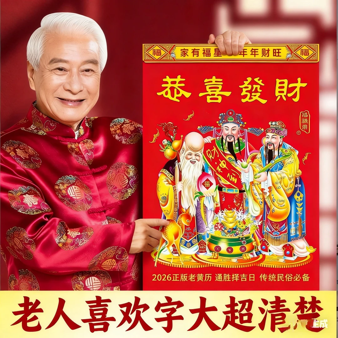 日历2026年特大号家用新款手撕黄历挂历大号家用挂墙传统老式皇历