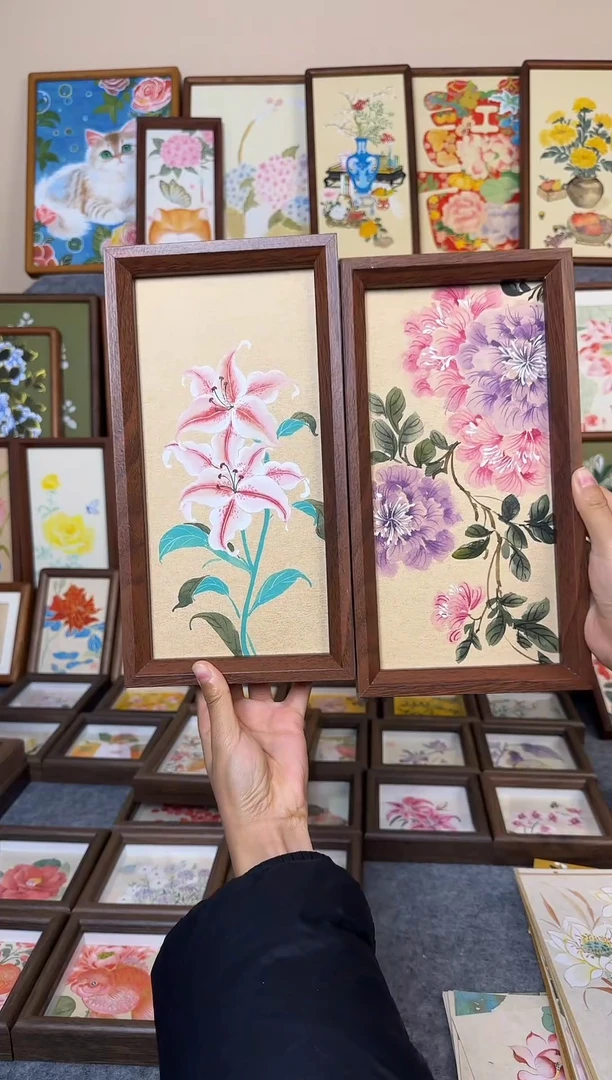 木双层款牡丹和百合15x27