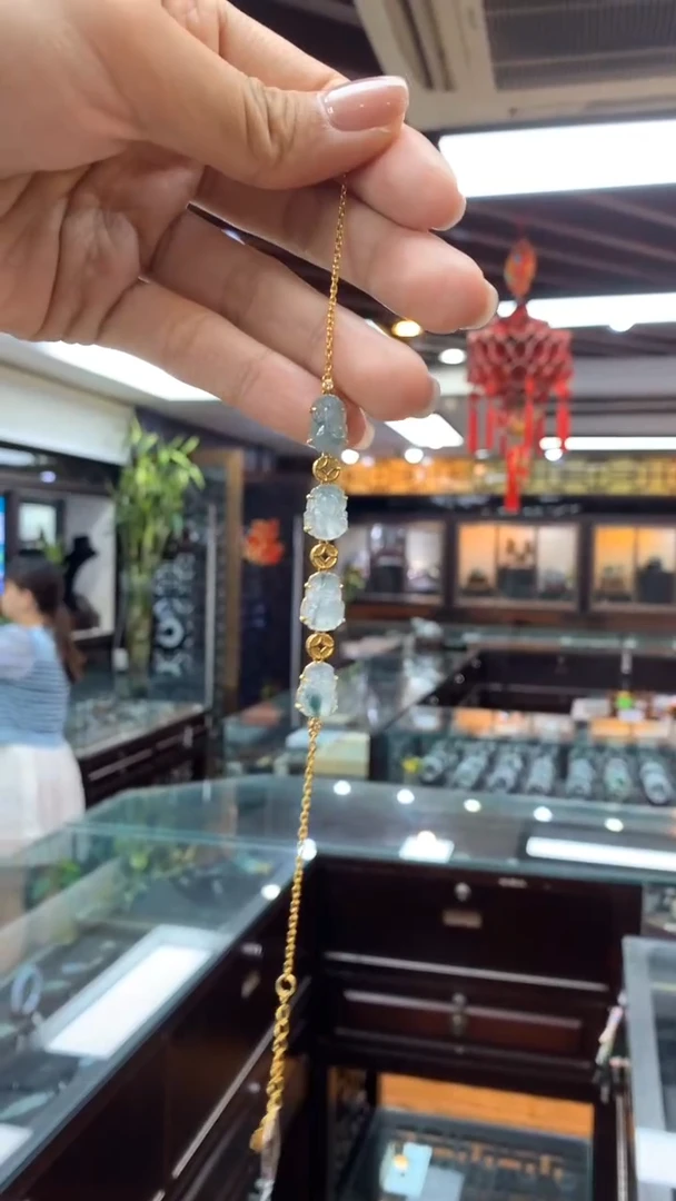 18K金镶嵌手链翡翠?****?貔貅