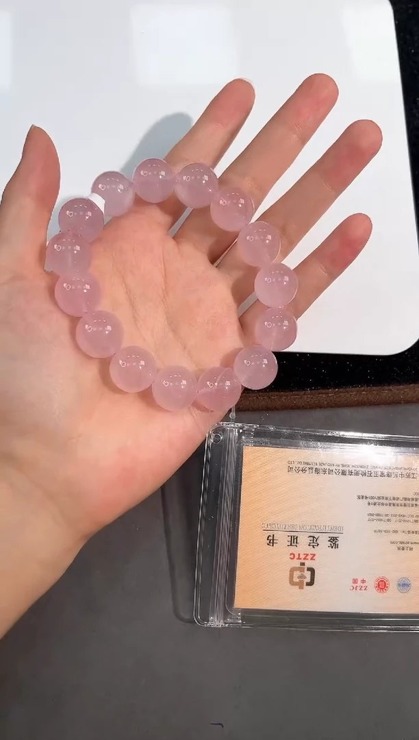 水晶手链未镶嵌44号F09马粉果冻粉单圈15mm