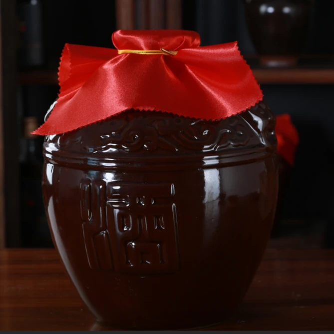 八年10斤13度无焦糖色红曲黄酒半干型无添加善溪醇红曲酒陶瓷坛装