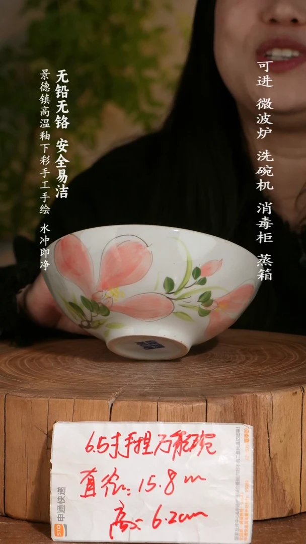 碗陶瓷景德镇高温瓷釉下彩手绘陶瓷