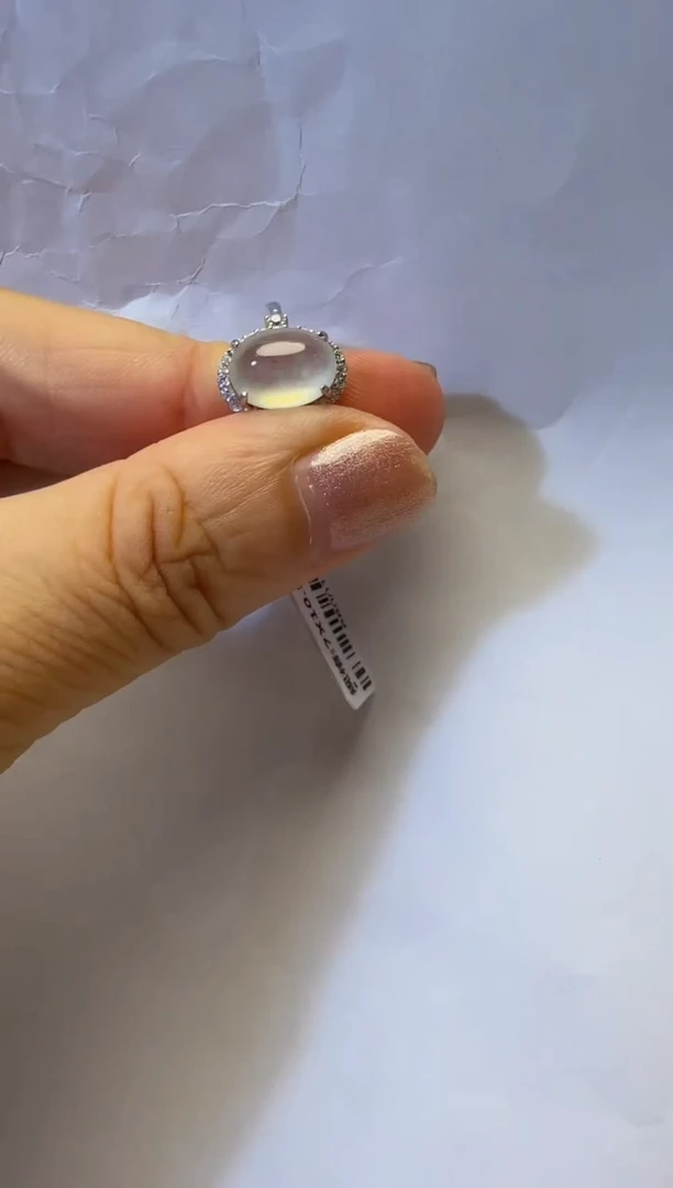 银S925镶嵌戒指翡翠925银镶缅甸A货翡翠戒指