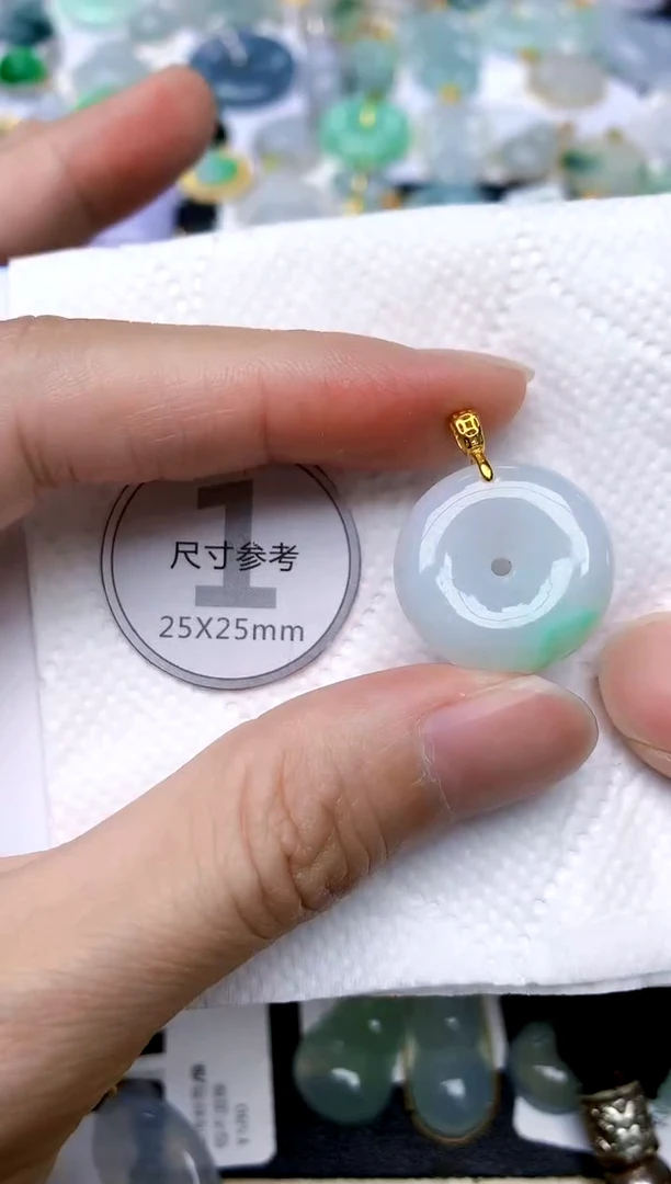 颈饰银S925镶嵌翡翠天然A货翡翠