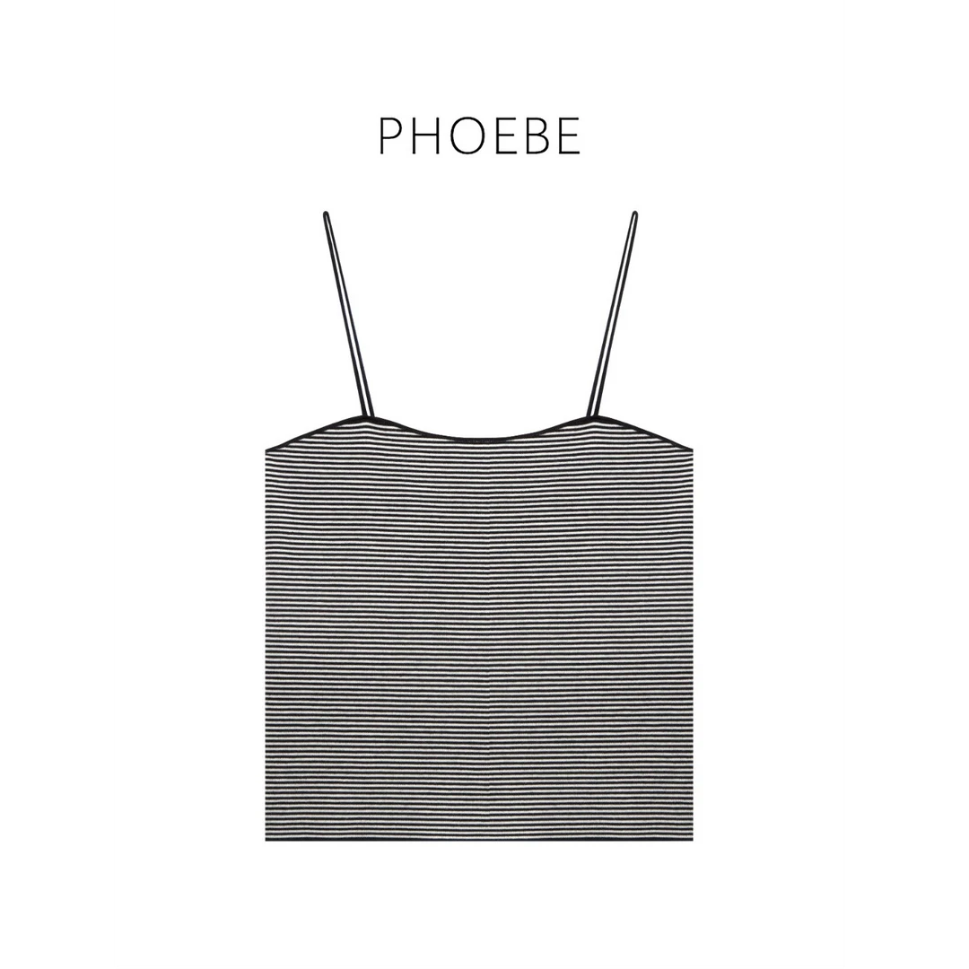 【背心】PHOEBE叶姐 春季穿搭韩国新款人气条纹吊带H40816146C