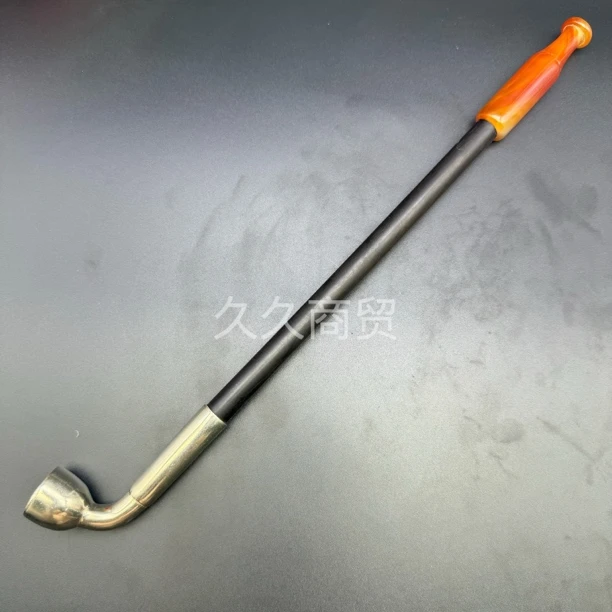 红玛旱烟锅传统老式烟袋锅长短款方便携带手把件男士烟嘴烟斗