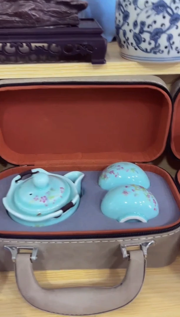 陶瓷茶具摆件旅行套组