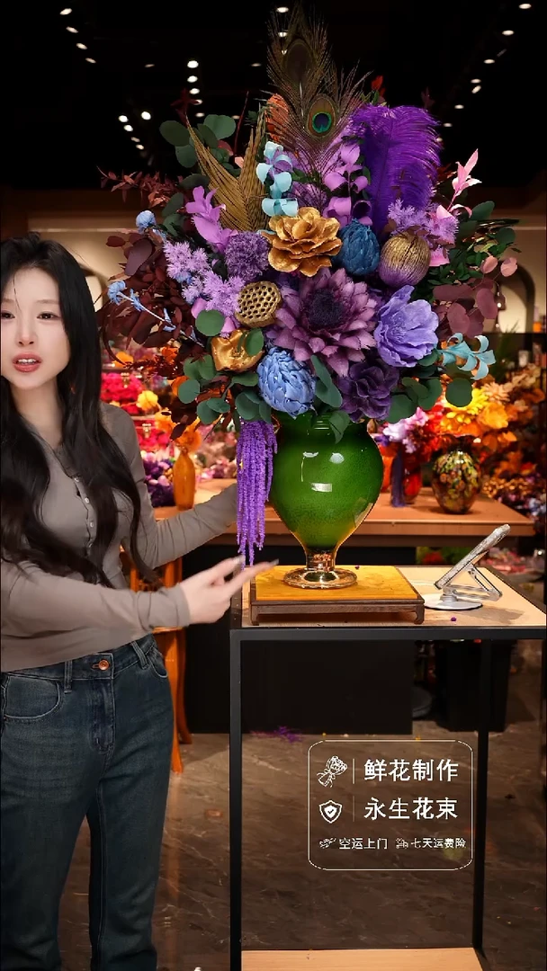 手工艺品琉璃手工花器花束空运包邮送货上门-以图片为准