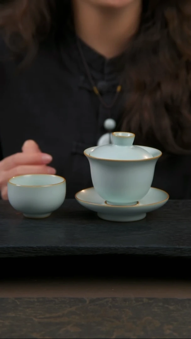 【闪购商品】杯望月盖碗1+温文杯1组合福利