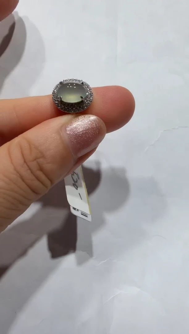 银S925镶嵌戒指翡翠缅甸A货翡翠戒指