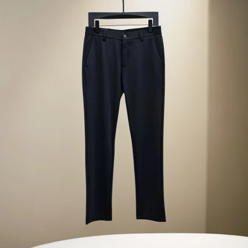 【休闲裤32016】男士夏季轻商务经典百搭合身型小直筒薄款休闲裤