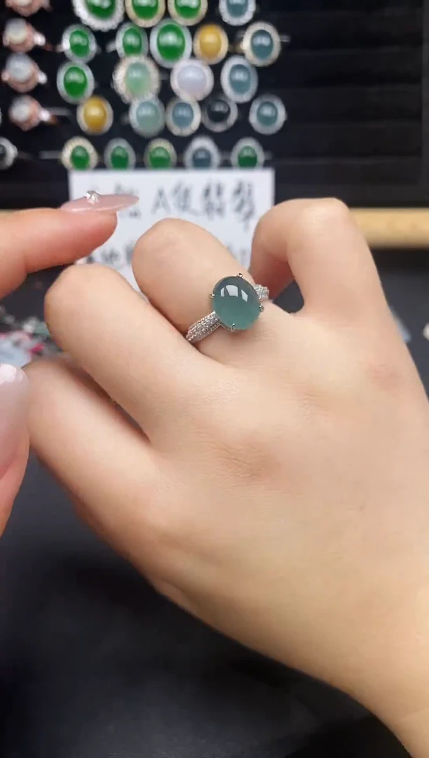 银S925镶嵌戒指翡翠38788