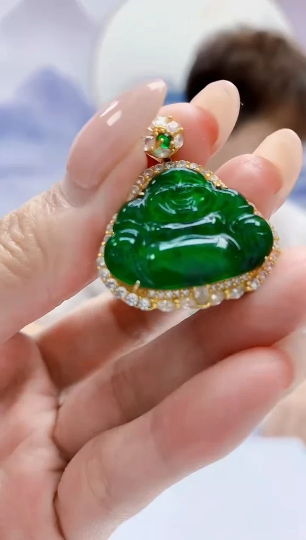 定制翡翠未镶嵌4868MM-jj挂件123