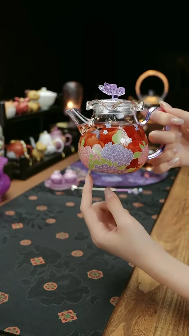 紫色绣球花茶壶320cc@@@@@@@