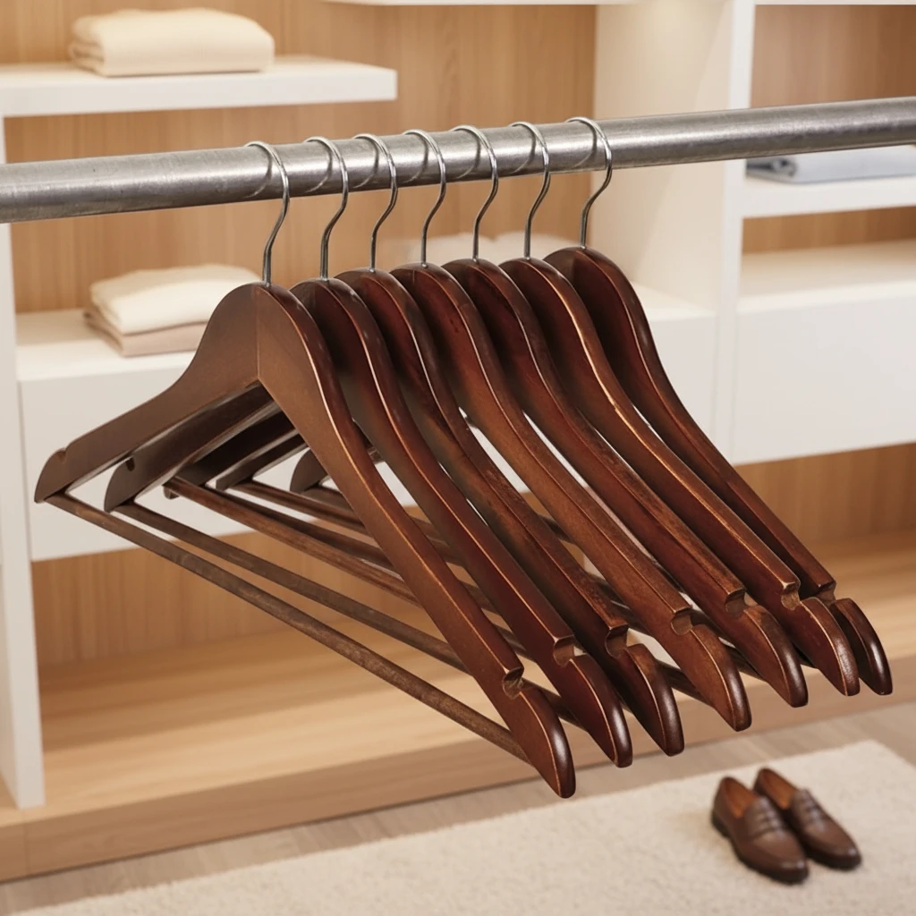 实木衣架衣撑子衣挂衣架子衣服架家用挂衣架防滑加粗新款饮料