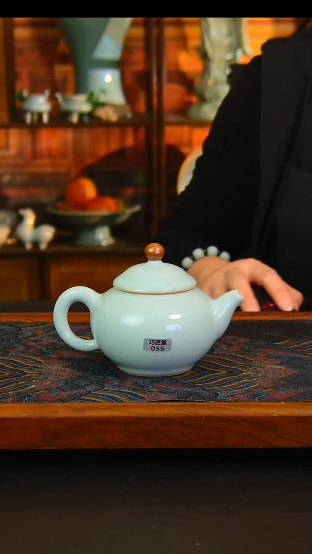 瓷片不开片官帽壶，简装