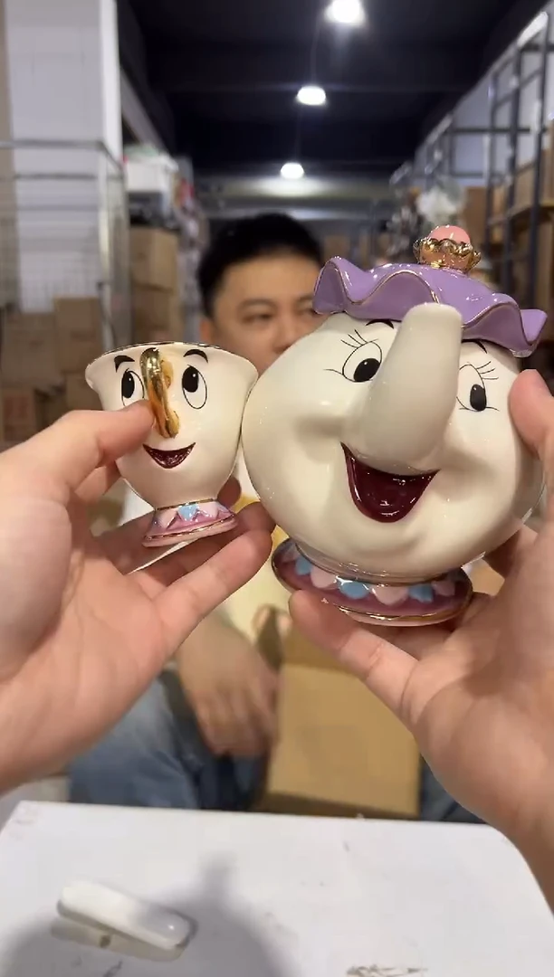 瓷片陶瓷茶壶一壶一杯