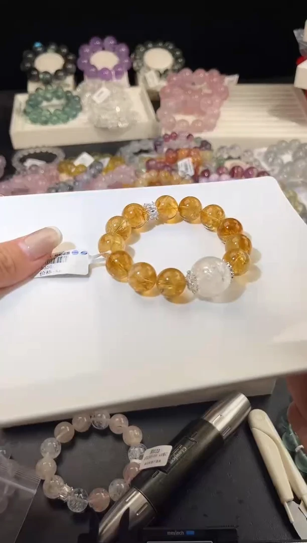 合金手链水晶多样性发一财富如水14mm