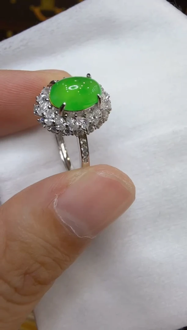 银S925镶嵌戒指翡翠多样性团购发一件