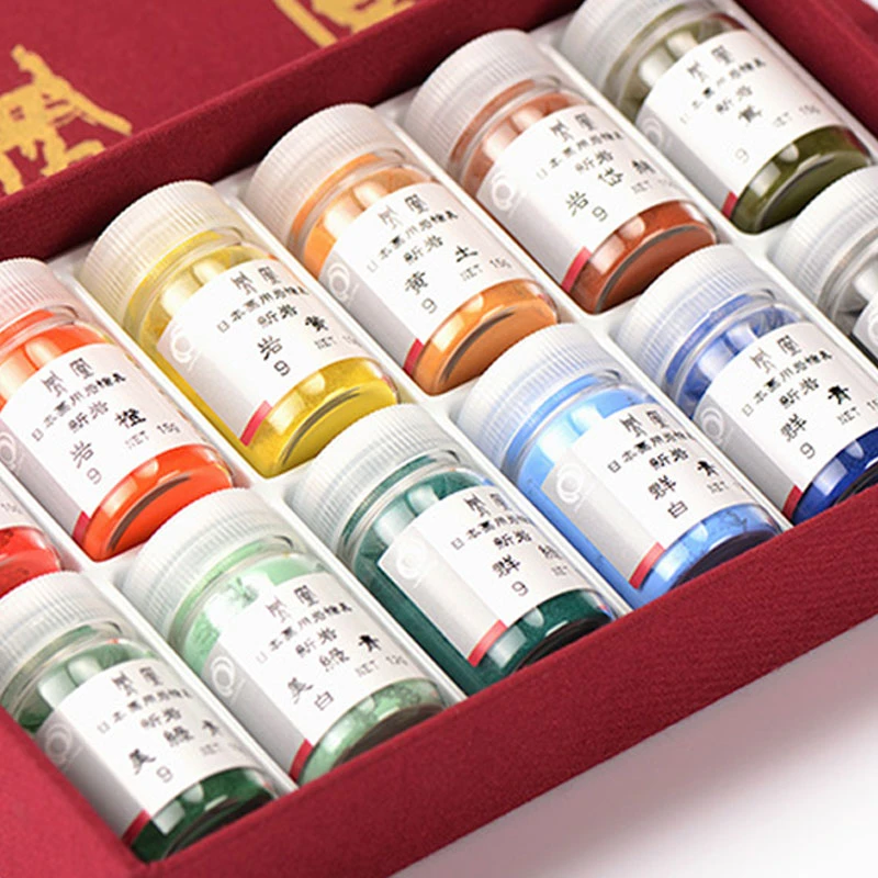 日本中川凤凰颜料12/24/48色岩绘具岩彩工笔重彩矿物颜料国画工笔