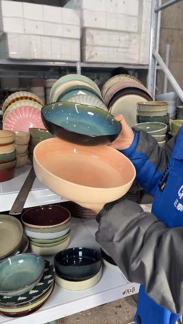 陶瓷外贸尾货瑕疵满20包邮X2 深盘组合