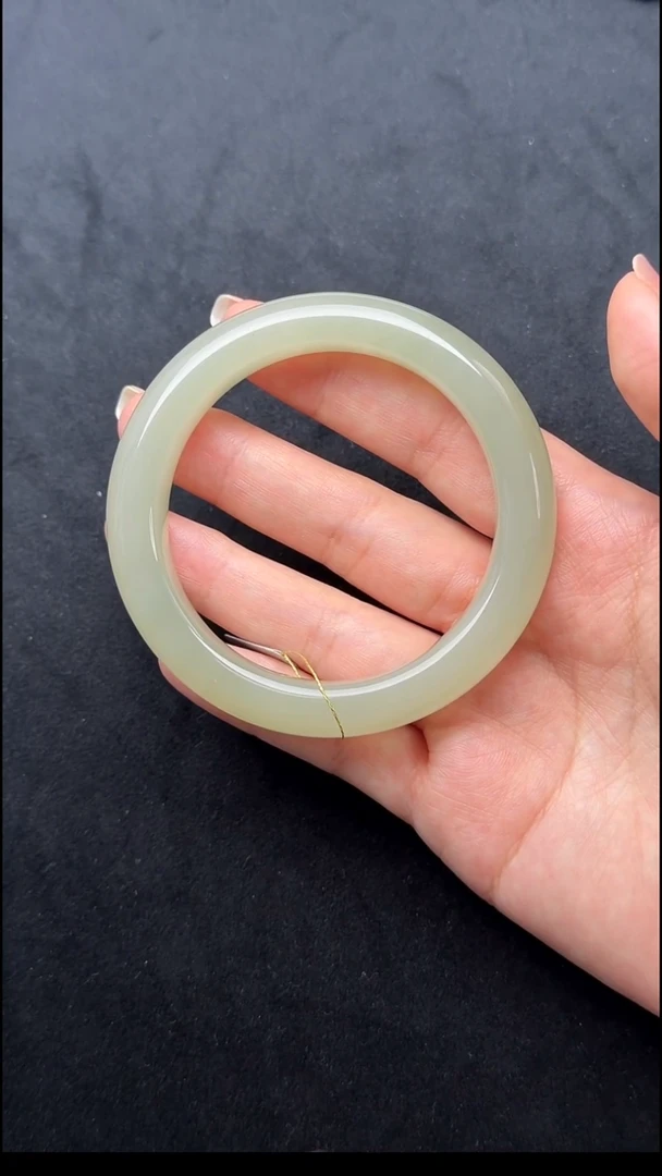 颈饰未镶嵌和田玉007-青白玉平安镯-58.1mm-NLP58-1230