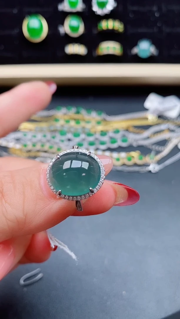 【闪购商品】翡翠戒指银S925镶嵌1321