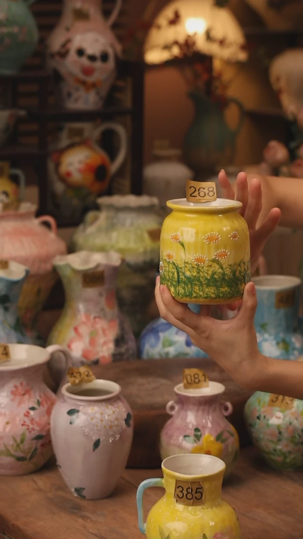 陶瓷景德镇设计师手作花器摆件侘寂风268