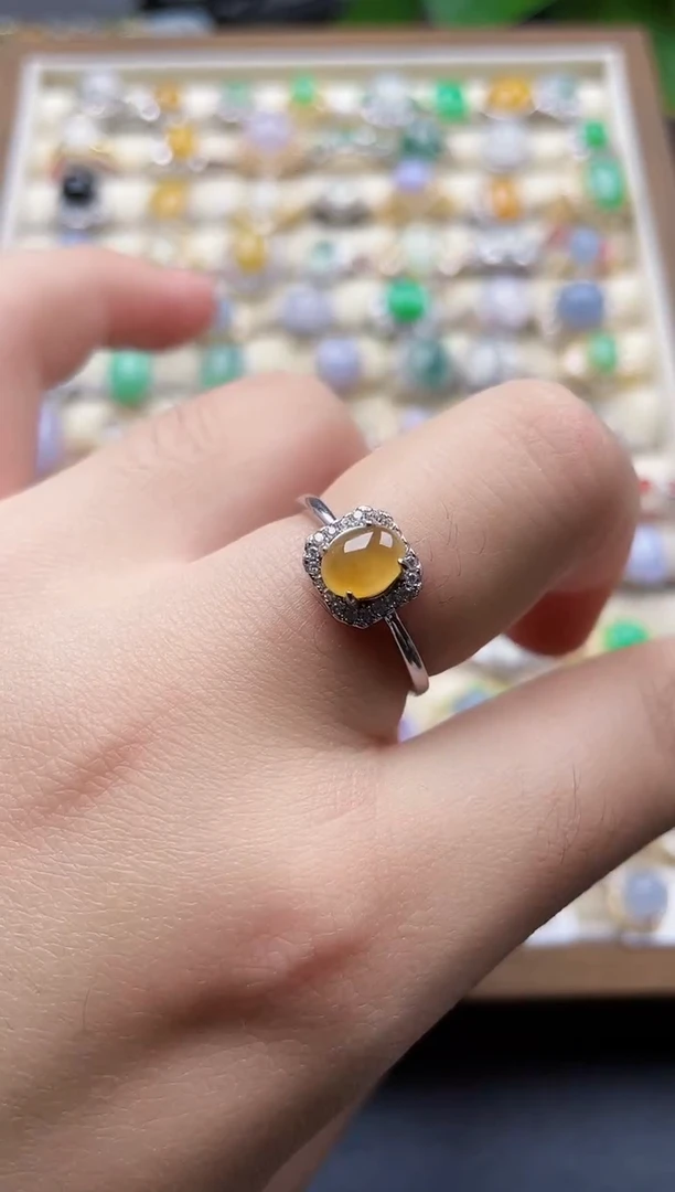 银S925镶嵌戒指翡翠23