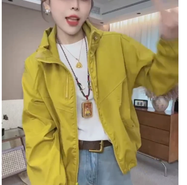 2025春季新款网红同款洋气气质韩版潮流女装连帽外套幸福i