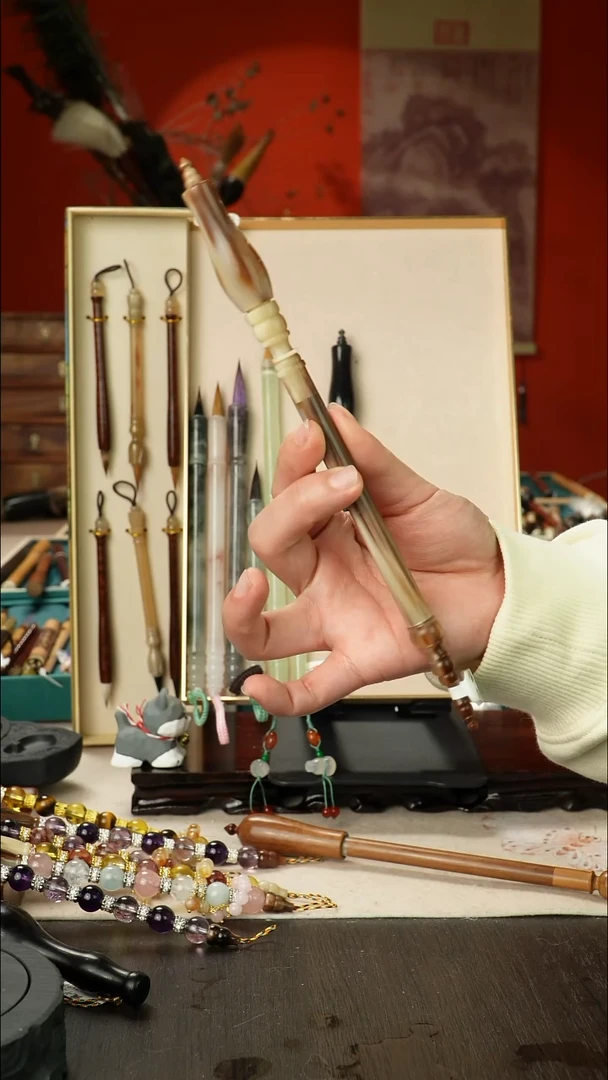 222号孤品高货毛笔链接 清水试笔 蘸墨不退