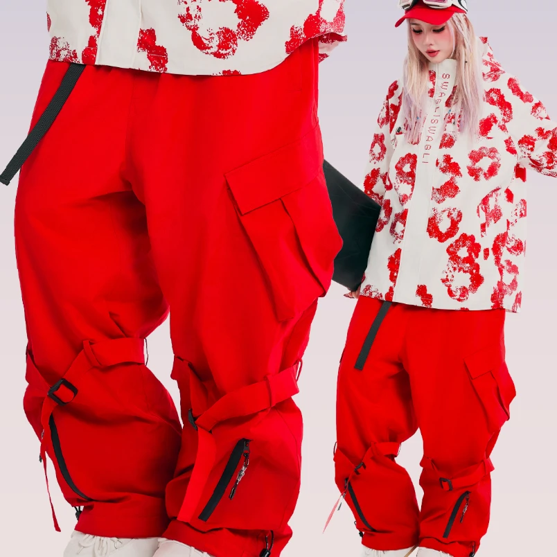 Swagli新款【头号玩家】滑雪裤防风防水加绒压胶单双板滑雪服男女