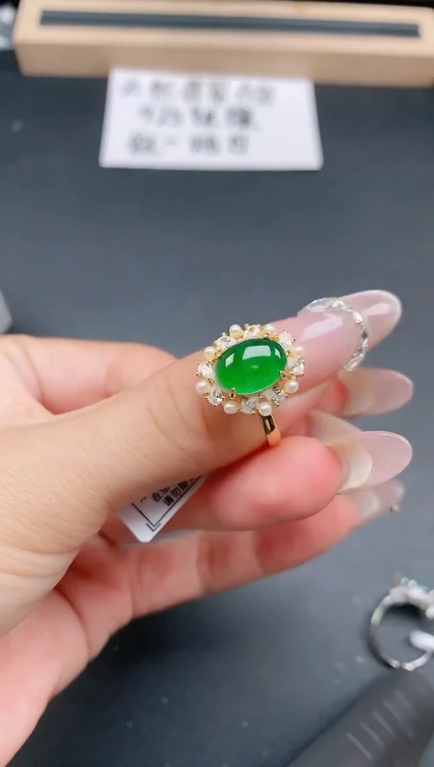 银S925镶嵌戒指翡翠11111