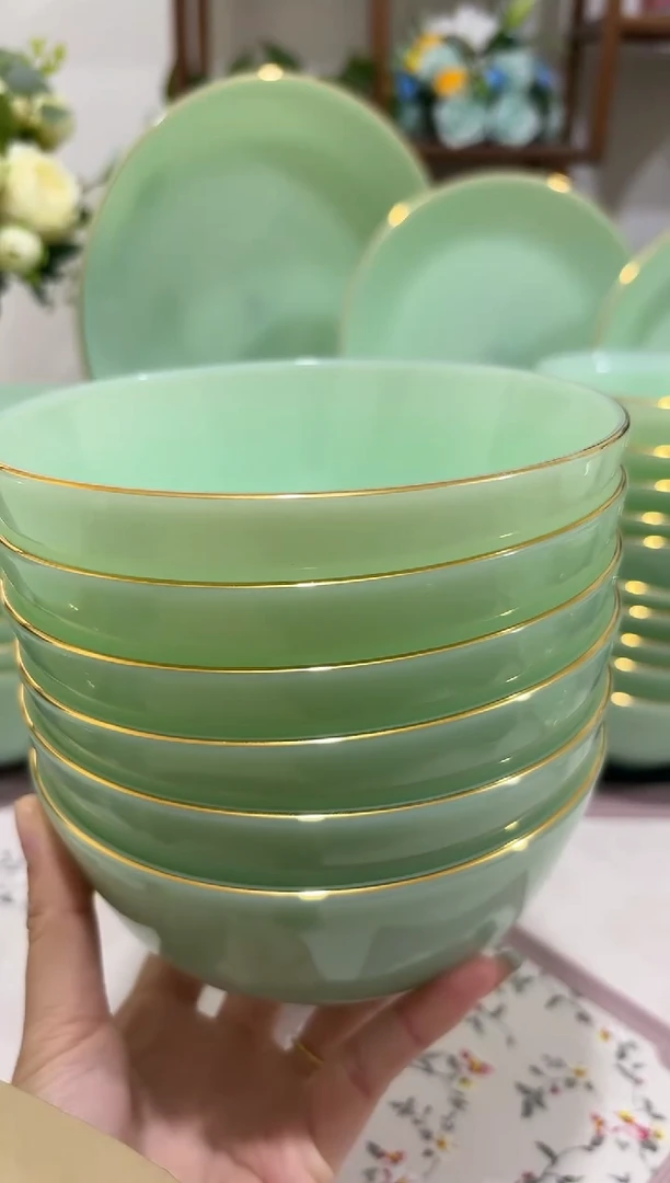 5.5英寸玉瓷碗6个口径13.8厘米