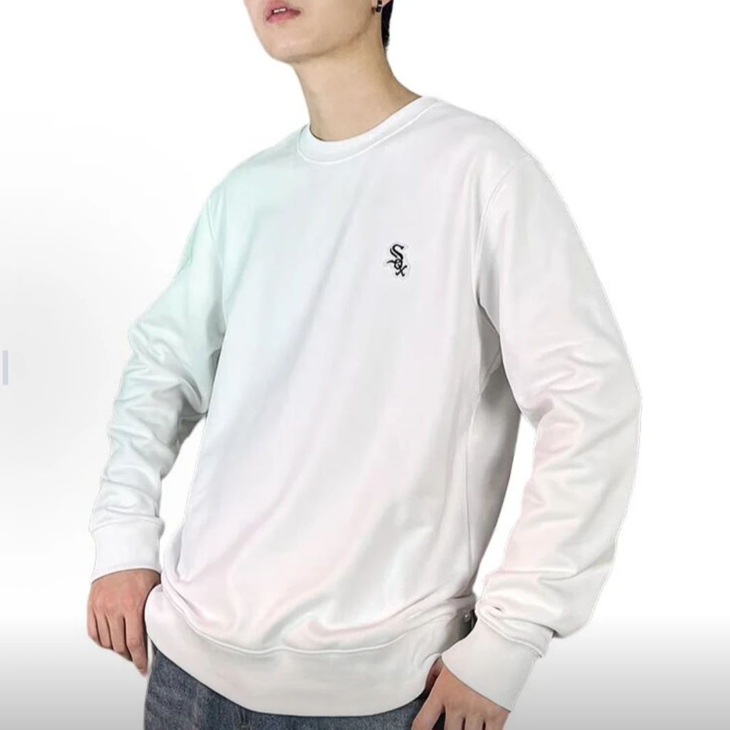 MLB 芝加哥白袜队 品牌Logo徽标圆领套头卫衣 男女同款 白色