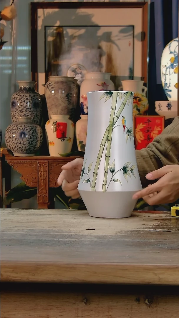 【闪购商品】瓷片景德镇纯手工釉下彩精品花瓶