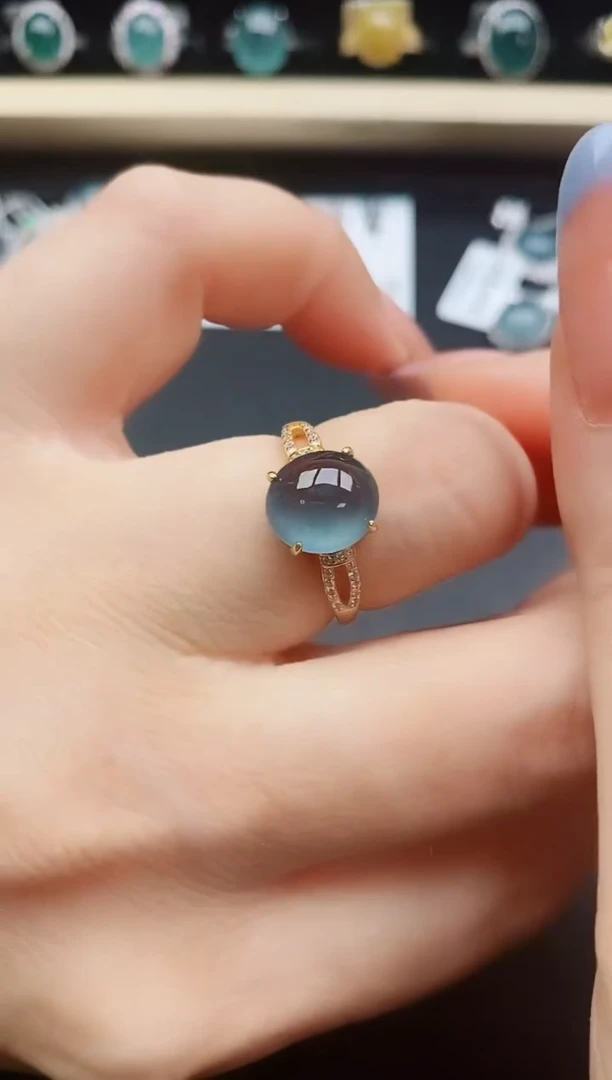 翡翠戒指银S925镶嵌123