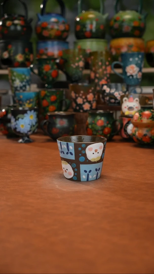 紫砂油画手绘釉下彩