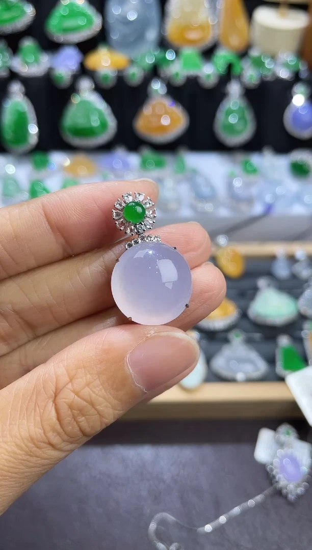 18K金镶嵌挂件翡翠ZHG01019-16