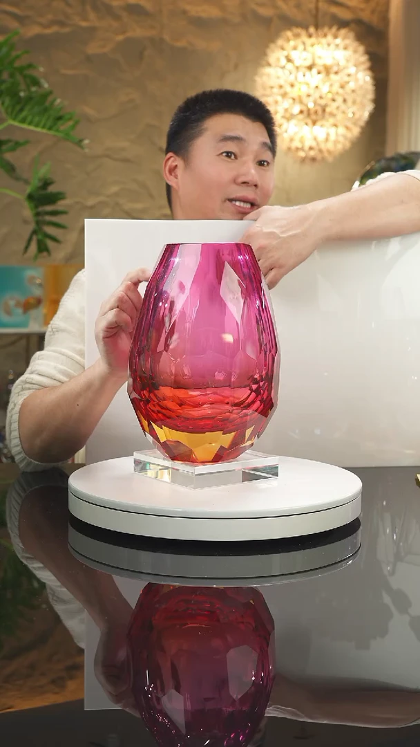 【闪购商品】摆件福利双色切面花瓶带底座
