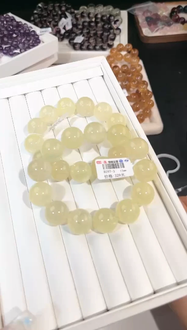 水晶手链未镶嵌多样性发一黄泡泡17mm