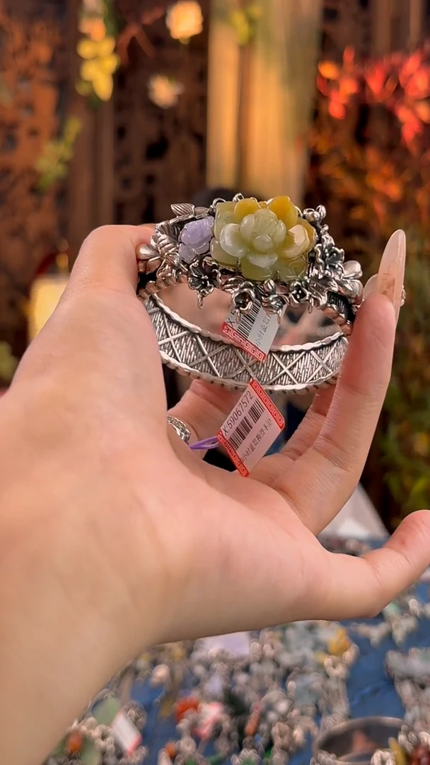 银S925镶嵌手镯翡翠手镯