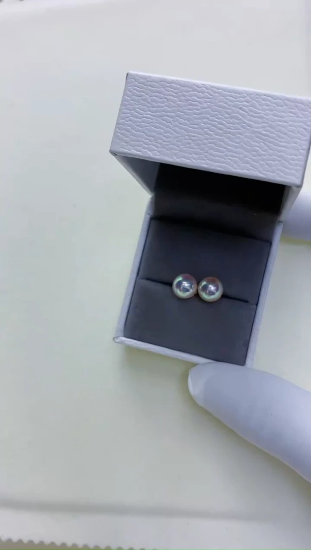 【闪购商品】海水珍珠饰品18K金镶嵌8-8.5素钉定制