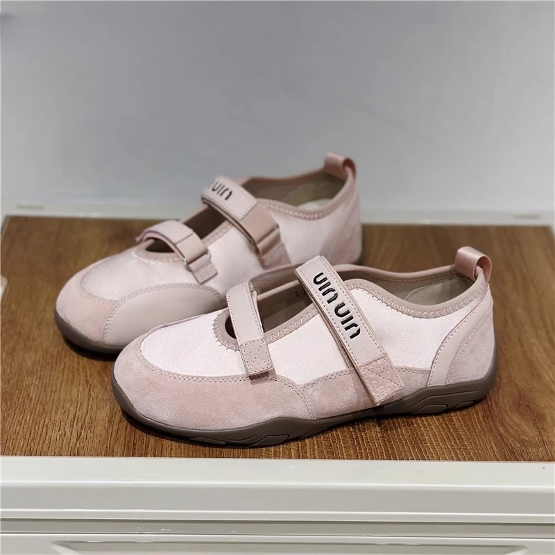 卓诗尼【断码清仓】2025新款内增高玛丽珍鞋女拼色休闲百搭德训板鞋