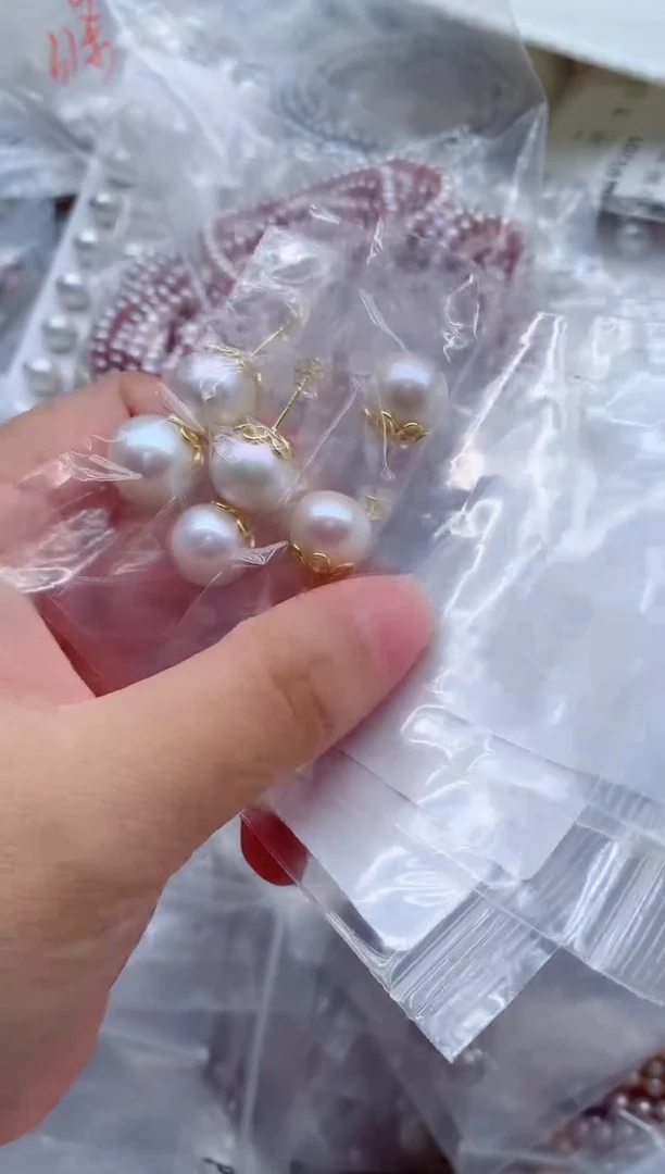 合金淡水珍珠耳饰多样性发其一，非无暇