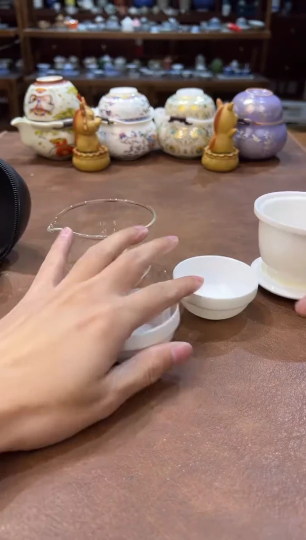 真的很便宜超好看会开片的旅行茶具