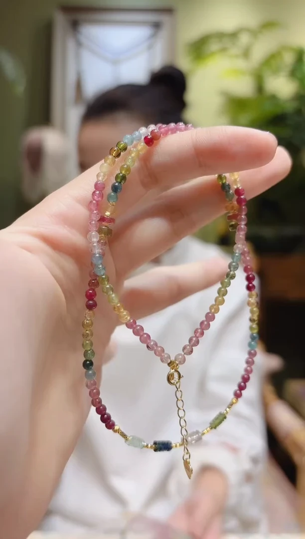 【闪购商品】碧玺项链银S925镶嵌碧玺项链H