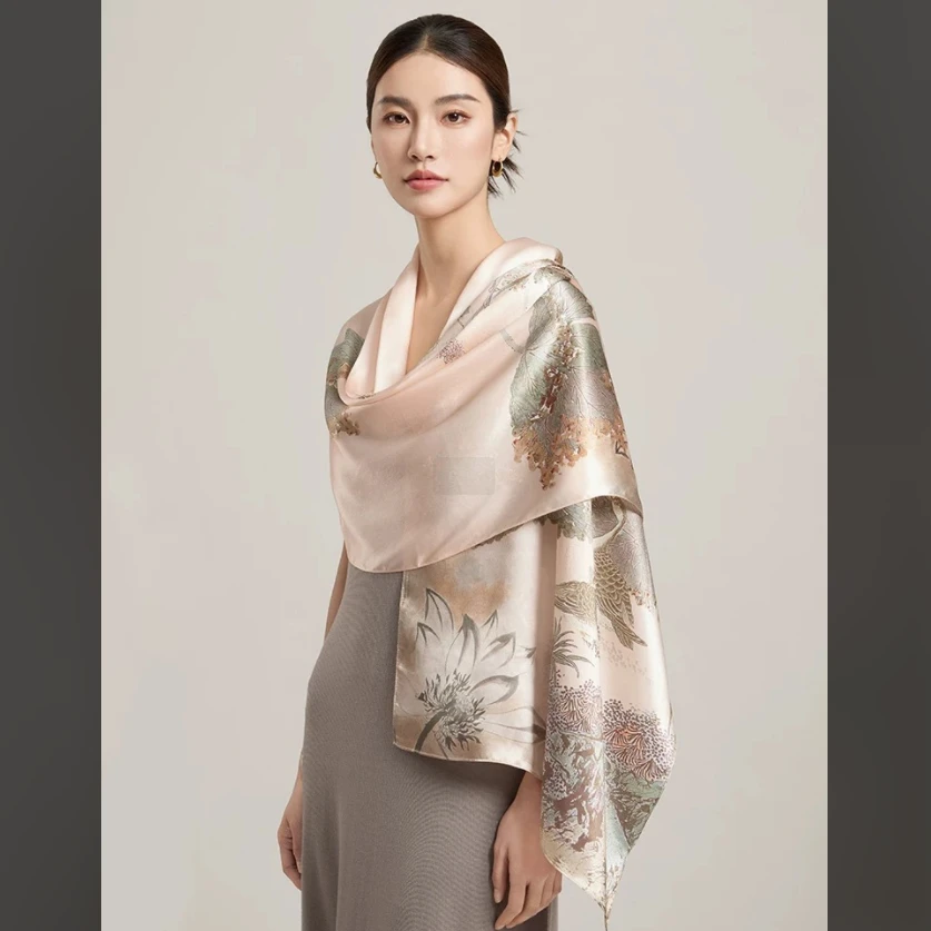 订单款！桑蚕丝双面印花丝巾方巾围巾
